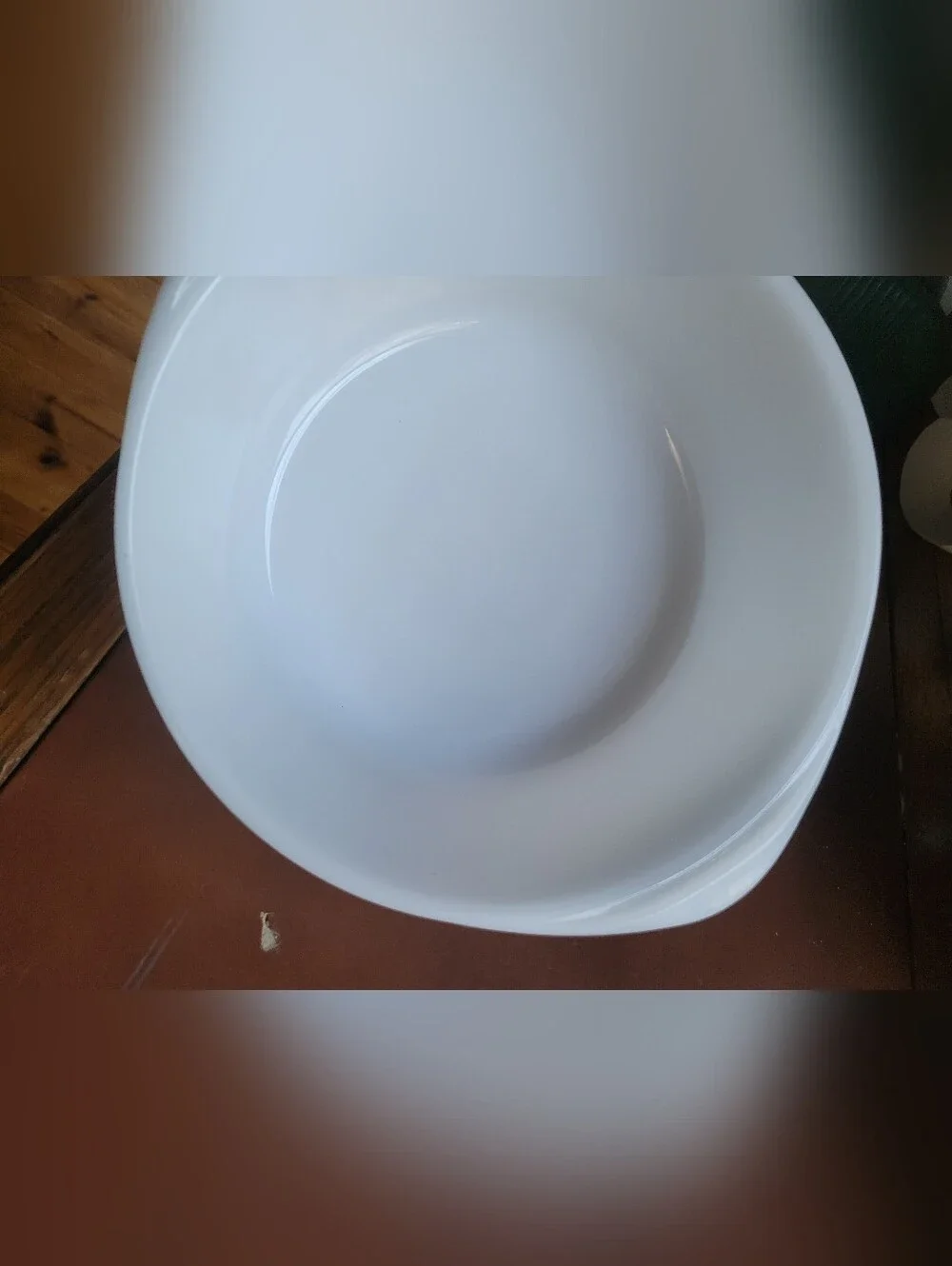 Glasbake J514 2Qt. Round White Milk Glass Casserole Vintage USA No Lid